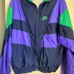 Nike 90s Vintage size medium zip-up windbreaker (Colors: Blue, Green, Purple)